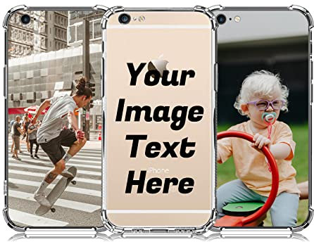 AnNengJing Personalised Photo Phone case Custom Soft TPU Clear Shock Absorbing Cover for iPhone 6/6S - Design Your Own Phone Case with Image Text and Logo