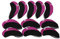 LOVIVER 11pcs Neoprene Golf Irons Head Covers Protection Guard, Golf Club Head Cover Scratch 4-9,P,S,A,L with Number Tag Golf Accessories, Rosy
