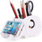 Roontin Pencil Holder For Desk Pretty Elephant Design Phone Holder - Stationary Organiser(White)