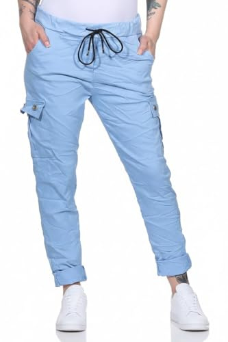 CLEO STYLE Damen Jogginghose Freizeithose Sweatpants Baggy Boyfriends Sommerhose Print 95