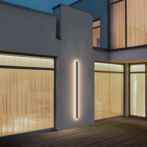K-Bright Wandleuchte für den Außenbereich, 45 W, lange Wandleuchte, wasserdicht, IP65, für Gärten, Terrassen, Schlafzimmer, Wandleuchte für den Innenbereich von Wohnzimmer (Dunkelgrau, 150 cm)