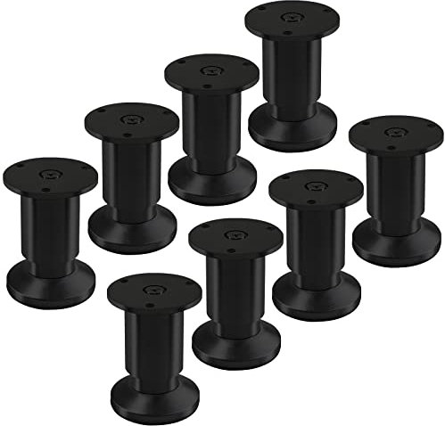 SOTECH 8 pieds de meuble TERRA hauteur 80 mm noir anodisé Pieds de canapé réglables en hauteur jusqu'à max. 15 mm, charge 250 kg/par pied