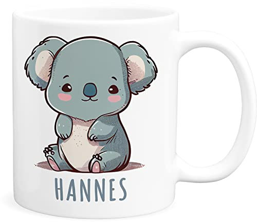 Koala Tasse mit Namen für Kinder personalsisiert für Jungen Mädchen Tasse mit süßem Koala Bär Baby Geschenk