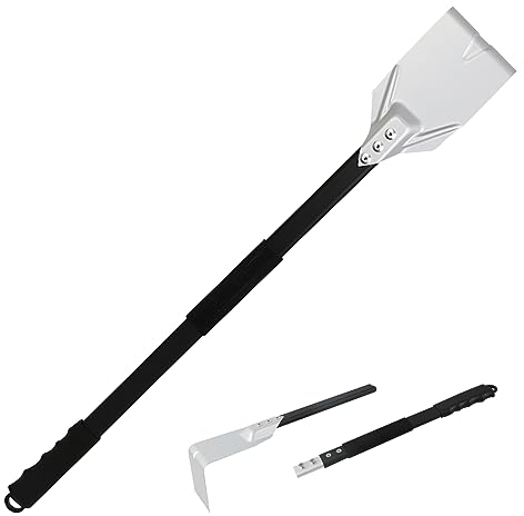 31.9 BBQ Ash Tool Poker, Extendable Ash Rake Tool Detachable Pizza Oven Brush with Long Handle Portable Hook Ash Rake for Grill Stoves Kitchen Garden Cleaning Tools