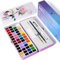 MeiLiang Lot de 52 demi-pots de peinture aquarelle avec crayon à dessin, pinceaux, 5 feuilles de papier aquarelle, éponge, stylos à dessin noirs, fournitures artistiques pour adultes, aquarelle de