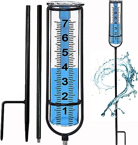 Feliciay Pluviómetro para exteriores, medidor de precipitación de plástico, para césped, patio y jardín, resistente a la intemperie, antifrío y antigrietas, antideformación (traje)