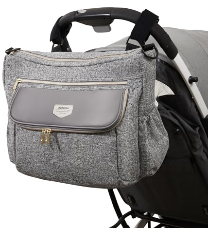 SUNVENO Windel Tasche große Kapazität Mama Reisetasche Mutterschaft Universal Baby Kinderwagen Taschen Organizer Grau