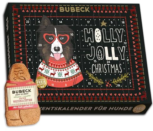 Hunde Adventskalender mit Weihnachtsmann von BUBECK - Motiv Hipster