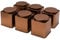Dosenritter | 6x copper-coloured square tea tin/storage tin, stackable, aroma-tight made of metal for 130g Earl Grey each | 9.1 x 8 x 8 cm (H,W,D) | ideal as a supplement or spice tin