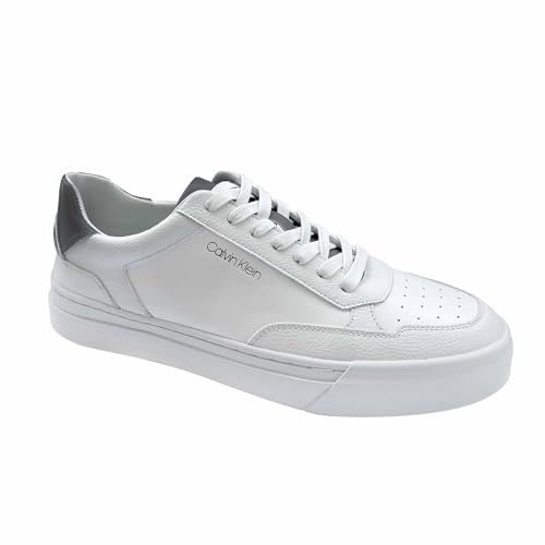 Calvin Klein Stenzo Herren-Turnschuhe Schuhe, Weiss/opulenter Garten, 40 EU