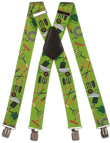 Olata Bretelles X pour Hommes à Motifs - 4 cm. Outils de Jardin