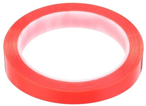 sourcing map 1 pz 12 mm x 10 m nastro adesivo di riparazione dello schermo LCD adesivo biadesivo per telefono cellulare tablet laptop trasparente rosso