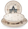 H&H, Servizio tavola 18 pezzi New Hampshire, set tavola natalizio, decoro casette, in stoneware, lavabile in lavastoviglie