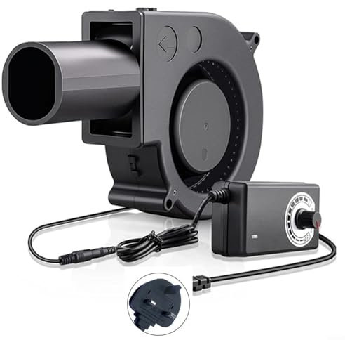 LVYXON for TURBO Blower Fan with Long Power Adapter, for Cooling and Ventilation, Cooling Centrifugal Air Blower Fan for BBQ Inflatables Fireplace(UK)