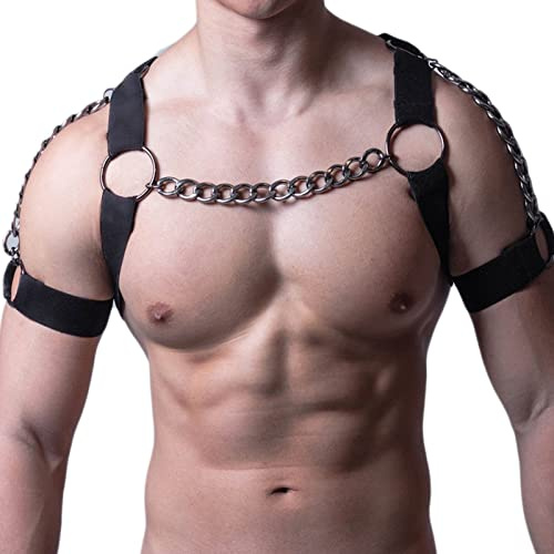 Gsycle Men Chest Harness, Adjustable Neck Harness Belt