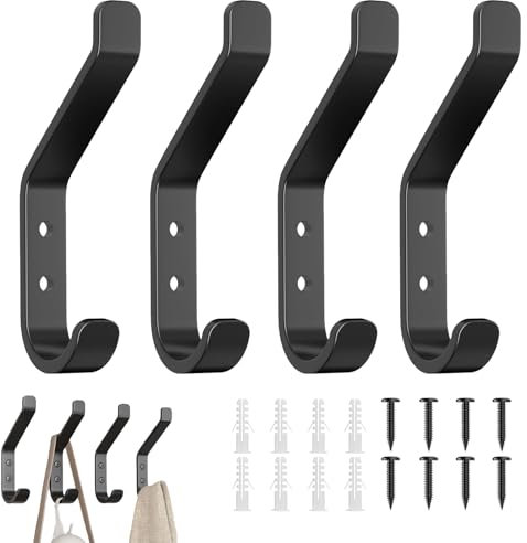 Ganci Appendiabiti da Parete,6 Pezzi Appendini da Muro Design a Doppio Gancio,Attaccapanni da Parete Semplicità Moderna,Liberamente Organizzabile Bagno,Camera da Letto,Cucina,Portico