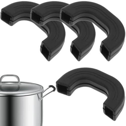 WUSJCOF 2 Paia Manici in Silicone per Pentole Resistenti al Calore, Protezione delle Dita durante la Cottura (Pentole, Padelle, Wok) (7,8 x 5 x 1,5 cm)