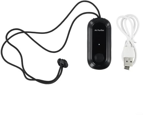 Cartridge Free Hanging Neck Air Purifier, Materials, Purify Air Anywhere (Black)