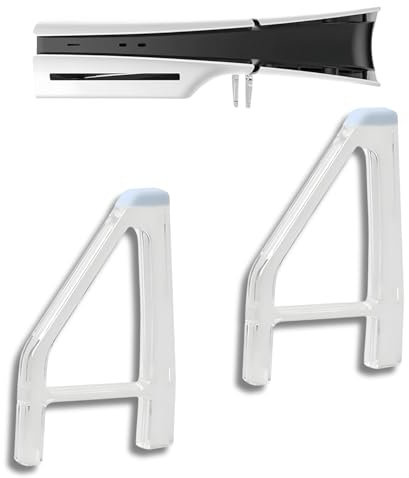 AUCANNIO Support pour PS5 Slim et Pro Pieds de refroidissement, support horizontal transparent, support de console Disc Edition, support plat, facile à installer Disc Edition