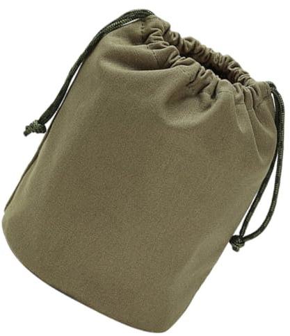CATIEBYE Canvas Storage Bag Drawstring Canvas Bag Large Capacity Camping for Hiking Picnic Travel and Outdoor Gear Organiser 7.87 X 5.91 X 5.91in 1 pack