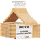 ACCRUX-Perchas de Madera Color Natural, Colgador Antideslizante con Barra para Pantalones y Trajes, Gancho Giratorio 360º y Muescas Antideslizantes para Vestidos y Blusas. (Madera, 6 Unidades)