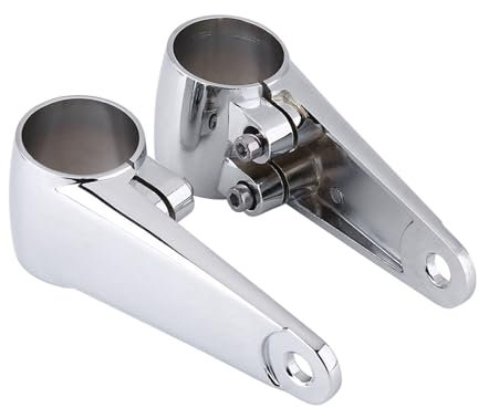 RASTKY Fiocella di Motocicletta Cromata Feeletta Laterale Laterale, Nessuna Perforazione Necessaria, Si Adatta a 35 Mm, 39 Mm, Tubo Forcella 41 Mm, Plastica in Alluminio, per la