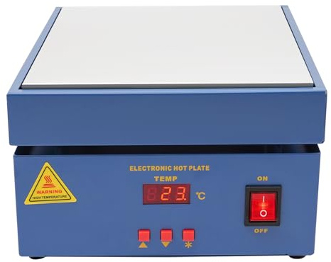 Preheat Soldering Station 800w LCD Display Soldering Hot Plate Fast & Even Heating Electric Heating Plate Preheating Station Temperature Ajustable 50~400°C Welder Hot Plate 20x20cm