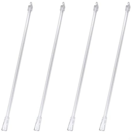 Lot de 4 tiges de rechange pour store vénitien en acrylique de 30,5 cm avec poignée à crochet, tige de fonctionnement transparente pour store vénitien pour la plupart des stores standard