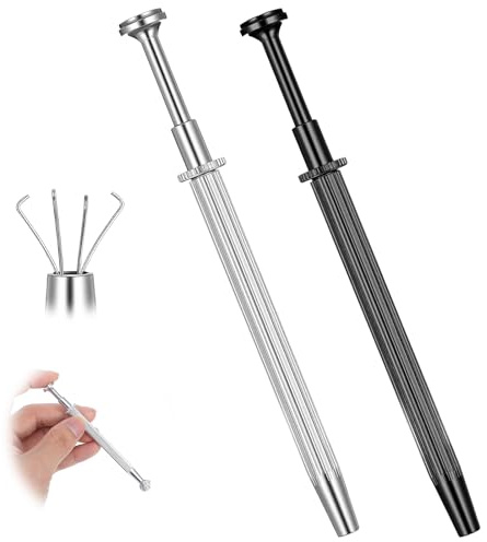 Josojoou 2 Stück Piercing Kugel Aufdreher Mit 4 Klauen Piercing Zange Für Kugeln Pinzette Piercingzange Diamant Edelsteine Catcher Mini Schmuck Greifer Werkzeug Für Schmuck Perlen Uhren Brillen
