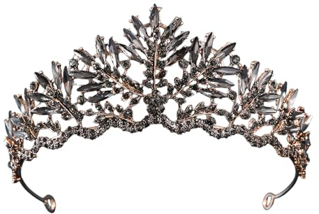 Black Swan Krone,Krone Damen,Königin Kostüm Damen,Black Swan Kostüm,Schwarze Vintage Barock Für Hochzeiten,Diadem,Schwarze Kristall-Tiara-,Für Braut,Geburtstag,Cosplay-Party