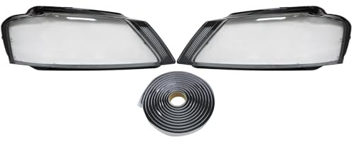 Callume 2x Scheinwerfer Glas Streuscheibe links rechts Set Kompatibel mit Audi A3 8P1 8P7 2008-2012