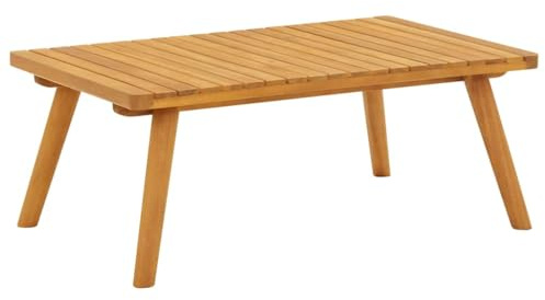 Roanoer Tavolino da giardino 90 x 55 x 35 cm, in legno massello di acacia con doghe di design moderno per balcone, terrazza, piscina, lounge, mobili da giardino, adatto per piccoli balconi
