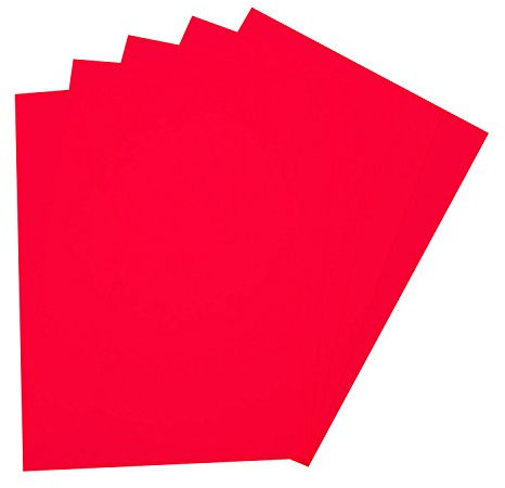 folia 23520 - Moosgummi, 5 Bögen, 2 mm, ca. 29 x 40 cm, hochrot - ideal für vielfältige Bastelarbeiten
