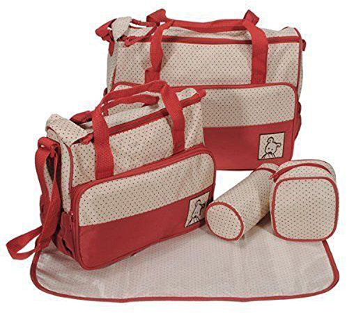 just4baby Wickeltaschen-Set, 5-teilig, Rot