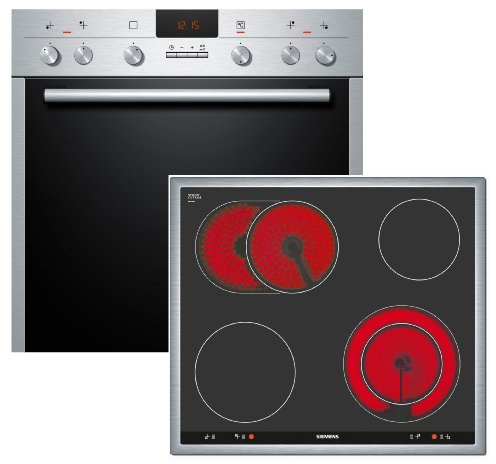 Siemens eq641e k02b encastrable-Combinaison/A/Plaque de cuisson Cuisinière : Cuisinière vitrocéramique/Verre Céramique/Couleur : Noir/Argent//3D active clean air chaud plus/automatique Charge Rapide et chauffage