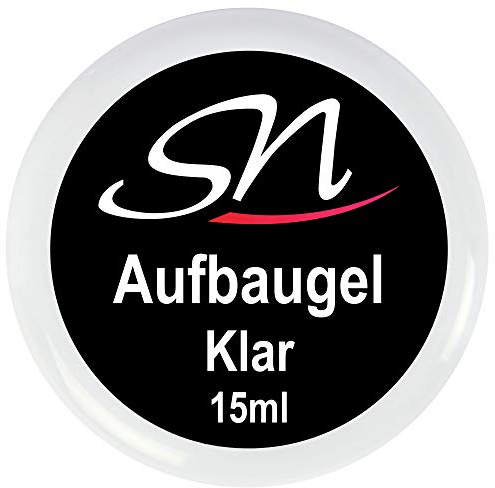 SN Nageldesign Aufbaugel für Gelnägel LED UV dickviskos klar Builder Gel clear Nägel Nagelgel 15ml