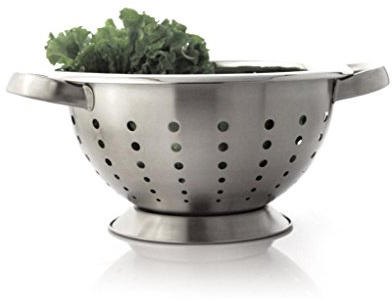India Bazaar 22cm Stainless Steel DEEP Satin Finish Colander (0351) (New)