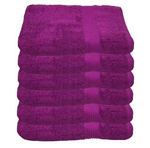 Julie Julsen 6er Pack Handtuch 23 Farben erhältlich weich und saugstark 500gsm Öko Tex Lila 50 x 100 cm