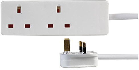 PRO ELEC 2‑Gang Mains Extension Lead, 10m Cable, 13A, White – PELB1916