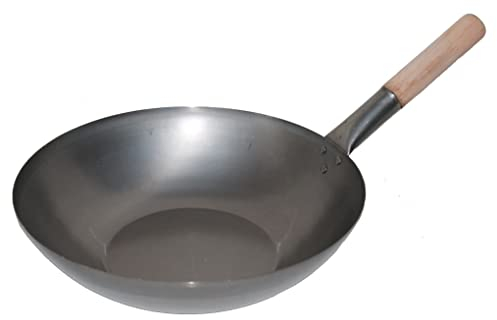 AAF Nommel ® Wok ca. 32 cm Durchmesser Flacher Boden für Gas, Gastronomie, Wokpfanne