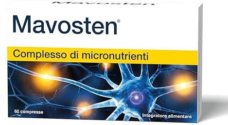 Mavosten® – Complesso di micronutrienti di alta qualità con acido alfa-lipoico (ALA), colina, 7 importanti vitamine del gruppo B e calcio, per favorire la salute dei nervi (60 unità)