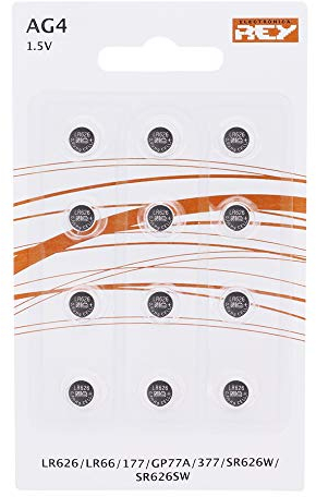 Pack 12 Batterias AG4 1.5V, Batteria a Bottone al Litio, LR626, LR66, 177, GP77A, 377, SR626W, ST626SW