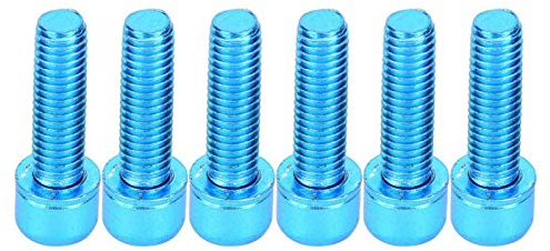 Alomejor 6 Stücke M5x25mm Innensechskantschrauben Legierung Fahrrad Flaschenhalterung Schraube Fahrrad Zubehör(Blau)