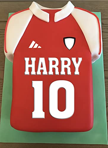 Choose Your Football Shirt Kit - Team/Sponsor Logos, Personalised with Name and Age - Easy Peel Edible Icing Individual Labels Cake Toppers