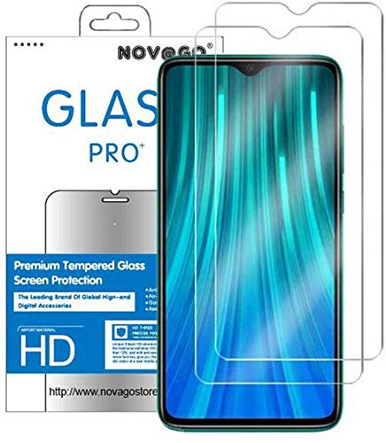NOVAGO Compatible avec Xiaomi Redmi 8/ Redmi 8A - Pack de 2 films verre trempé protection écran résistant (Transparent Plus petit)