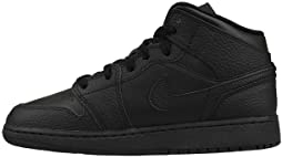 Nike Air Jordan 1 Mid (GS), Fitnessschuhe für Kinder, Schwarz, 37.5 EU