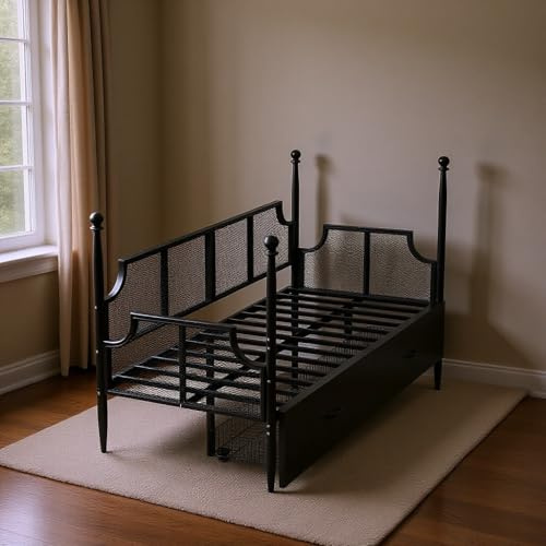 EGBHDSFT Iron Sofa Bed - Black - 210x97x130cm - Storage Drawer