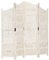vidaXL Mangoholz Massiv Raumteiler 4-TLG. Handgeschnitzt Klappbar Trennwand Paravent Umkleide Sichtschutz Spanische Wand Weiß 160x165cm