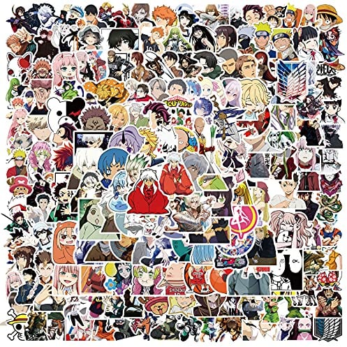 Coole Aufkleber 200 Stück, japanische Cartoon Anime Vinyl Aufkleber für Laptop, Gepäck, Skateboard, Auto, Kind und Teens