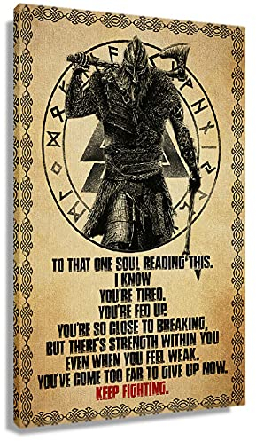 Autlry Keep Fighting Zitate Poster Wikinger Vintage Wandbild 40x60cm